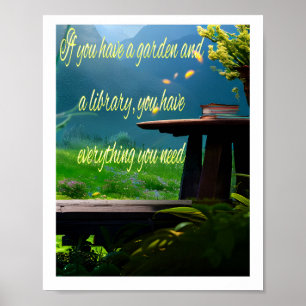 Garden och bibliotek poster