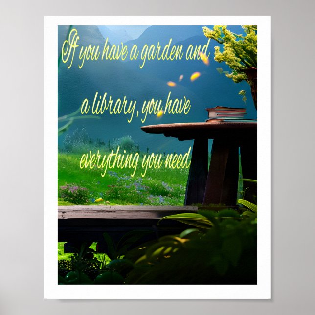 Garden och bibliotek poster (Framsidan)