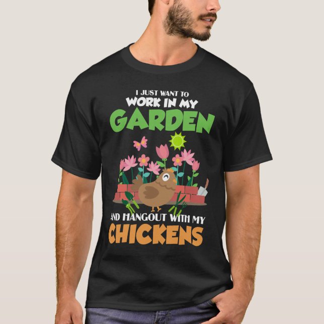 Garden och Chicken Älskare  lantbruksdjur T Shirt (Framsida)
