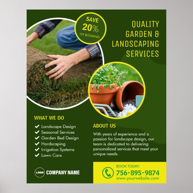 Garden- och landskapstjänster poster (Framsidan)