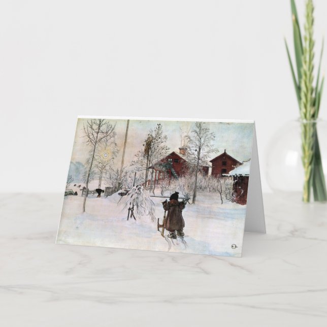 "Gården och Tvätta-Huset" vid Carl Larsson Helgkort (Framsida)