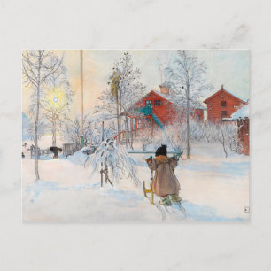 Gården och tvättstugan, 1895 av Carl Larsson Vykort