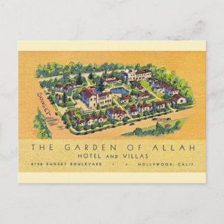 Garden of Allah Hotel färg vycard Vykort