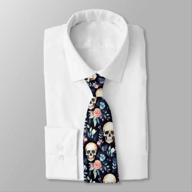 Garden of Bones Business Neck Tie Döskallars and R Slips (Bunden)