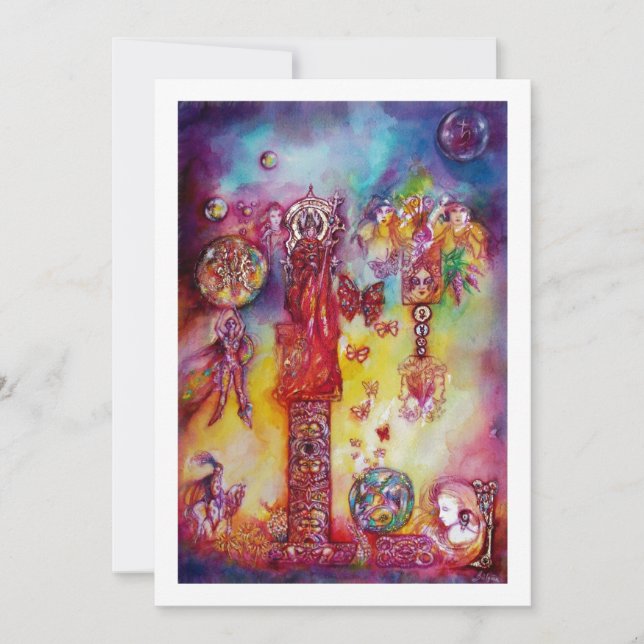 GARDEN OF BORTTAPPAD SHADOWS Älvors,Butterflies Pi Inbjudningar (Framsida)