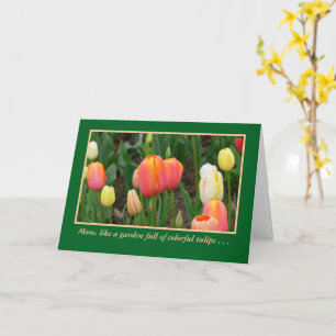 "GARDEN OF COLORFUL TULIPS", MORS DAG-KORT KORT