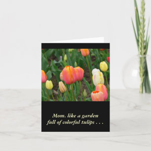 "GARDEN OF COLORFUL TULIPS", MORS DAG-KORT KORT
