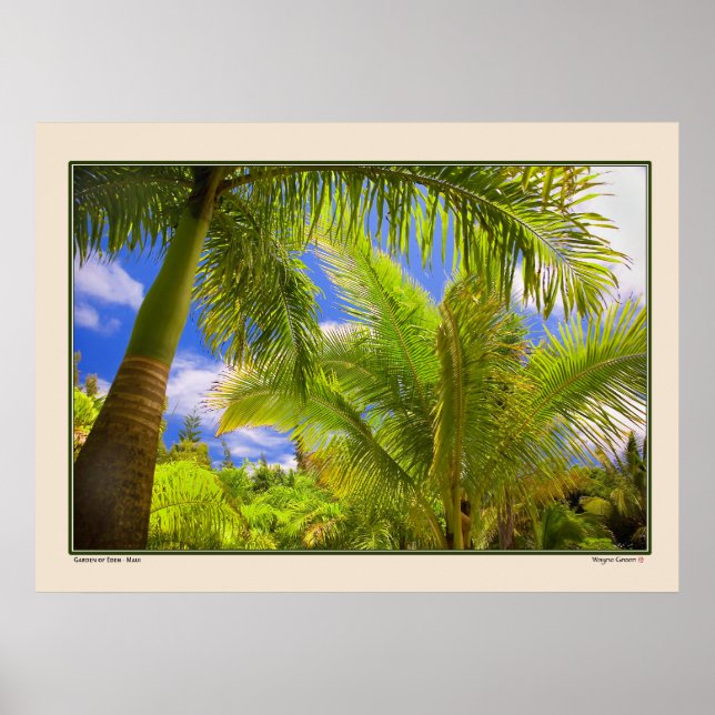 Garden of Eden - Handflatan - Maui Hawaii Poster (Framsidan)