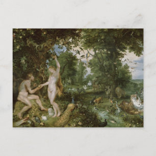 Garden of Eden with the Fall of Man, 1615 Vykort