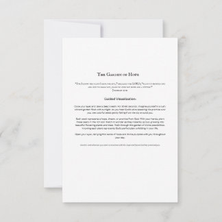Garden of Hope Meditation Card | Christian Scriptu Inbjudningar