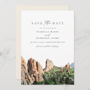 GARDEN OF THE GODS Skyline Travel Save the Date Inbjudningar