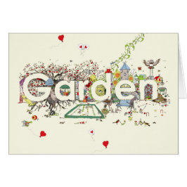 Garden Ord Art Cute Funny Typografi Hälsningskort
