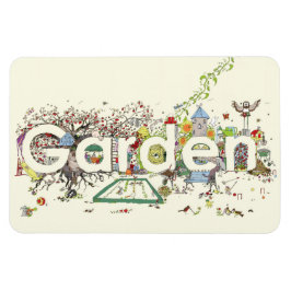 Garden Ord Art Cute Funny Typografi Magnet