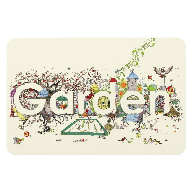 Garden Ord Art Cute Funny  Typografi Magnet (Horisontell)