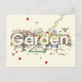 Garden Ord Art Cute Funny Typografi Vykort