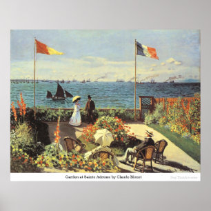 Garden på Sainte Adresse av Claude Monet Poster