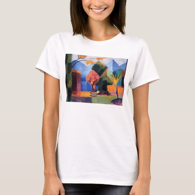 Garden på Sjö Thun senast vid augusti Macke, Vinta T Shirt (Framsida)