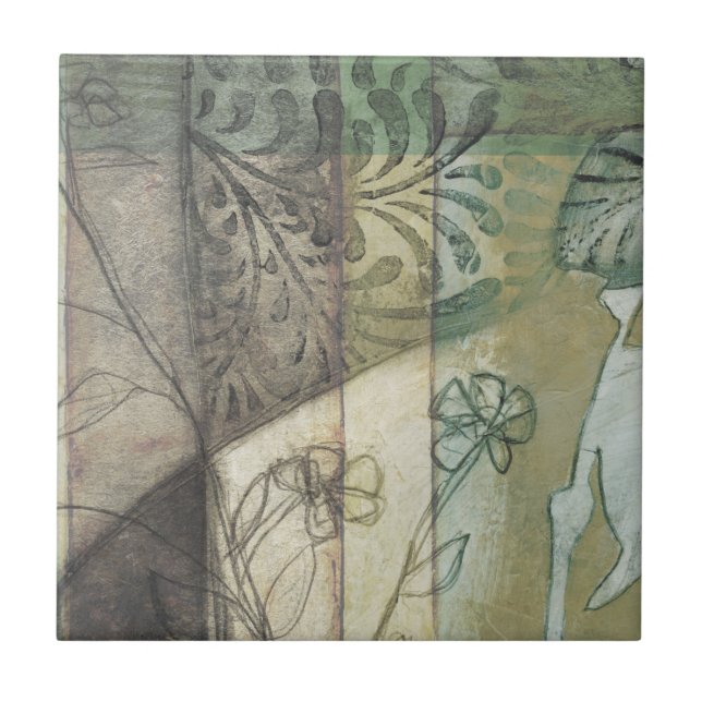 Garden Panel with Löv, Flowers and Grass Kakelplatta (Framsidan)