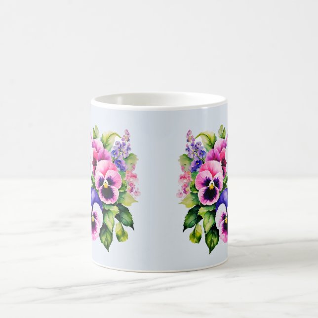 Garden Pansy Flower Coffee Mugg 11 Oz Watercolor (Center)