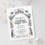 Garden Party 40:e födelsedagen Inbjudningar<br><div class="desc">Fira en så värdefull milstolpe som de kommande åren genom att be vänner och familj att gå med ihop och fira! Denna 40:e födelsedagsbjudan kan anpassas för vilken ålder som helst illustreras med hand plockade och en blombåge i varmt färg. Anpassa denna söta inbjudan att anmäla de glada tillfälle och...</div>
