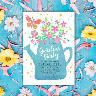 Garden Party Birthday Inbjudningar