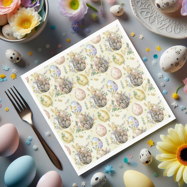 Garden Party Bunny Firande Gult Pappersservett (Skapare uppladdad)