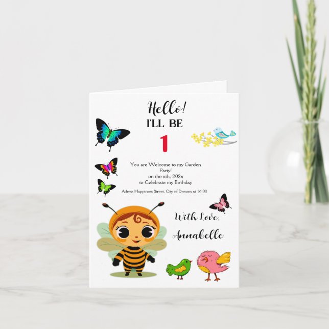 Garden Party Children Firande Inbjudan (Framsida)