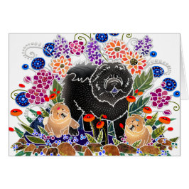 GARDEN PARTY Chow - konsthandlingar av Sandra Mill Hälsningskort