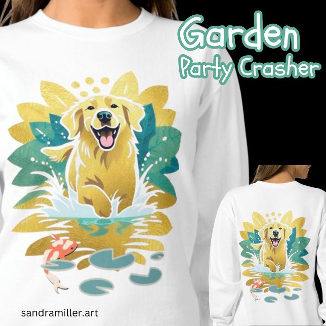 GARDEN PARTY CRASHER Golden Retriever-skjortor T Shirt (Skapare uppladdad)