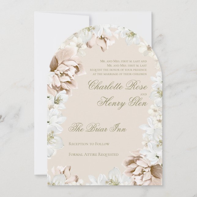 Garden Party Floral Wedding Invitation Inbjudningar (Framsida)