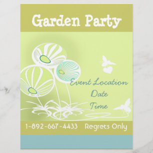 Garden Party Flowers och Bees Flyer