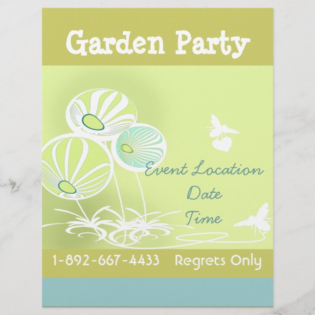 Garden Party Flowers och Bees Flyer (Framsidan)