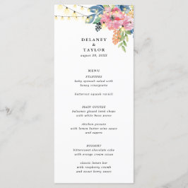 Garden Party, Flowers och Twinkle Ljus Bröllop Meny