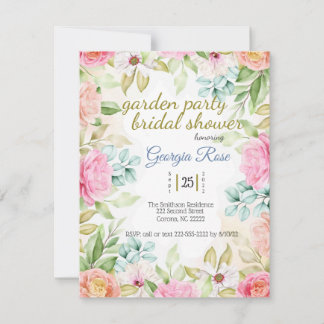 Garden Party Inbjudningskort för möhippan