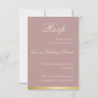 Garden Party Mauve and Gold RSVP Card OSA Kort
