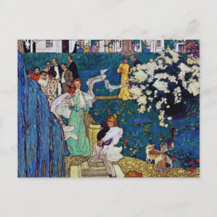 Garden Party med Cat, Jessie Willcox Smith Vykort