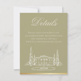 Garden Party Sage Wedding Invitation Details Card Inbjudningar