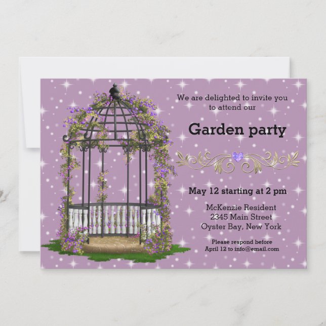 Garden Party * VÄLJ din bakgrund färg Inbjudningar (Framsida)