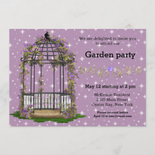 Garden Party * VÄLJ din bakgrund färg Inbjudningar