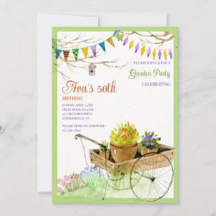 Garden Party Watercolor Inbjudningar