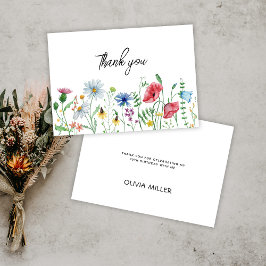 Garden Party Wildblommor Birthday Tack Kort
