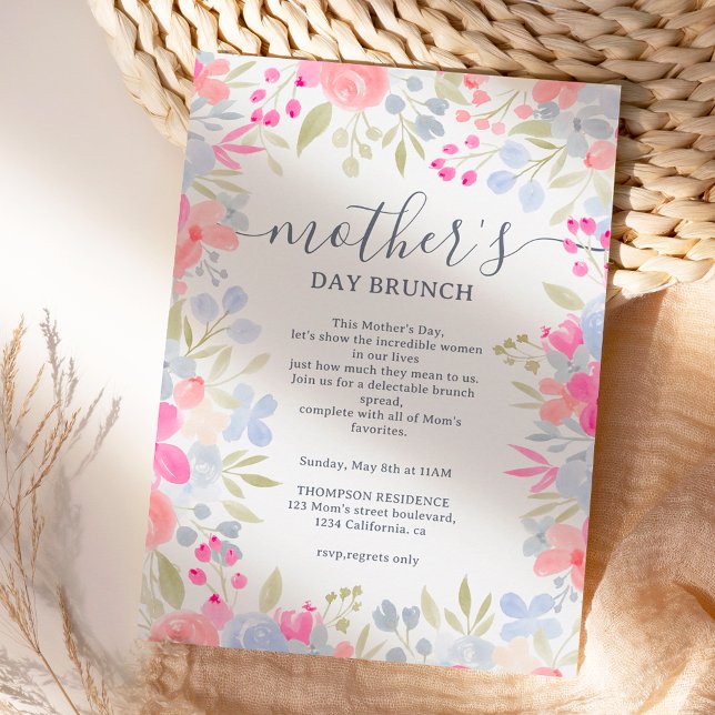 Garden Pastel vild blommor mors dag brunch Inbjudningar (Skapare uppladdad)