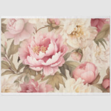 Garden Peonies Tissue eller Decoupage Papper