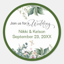 Garden Personlig Bröllop Classic Round Sticker