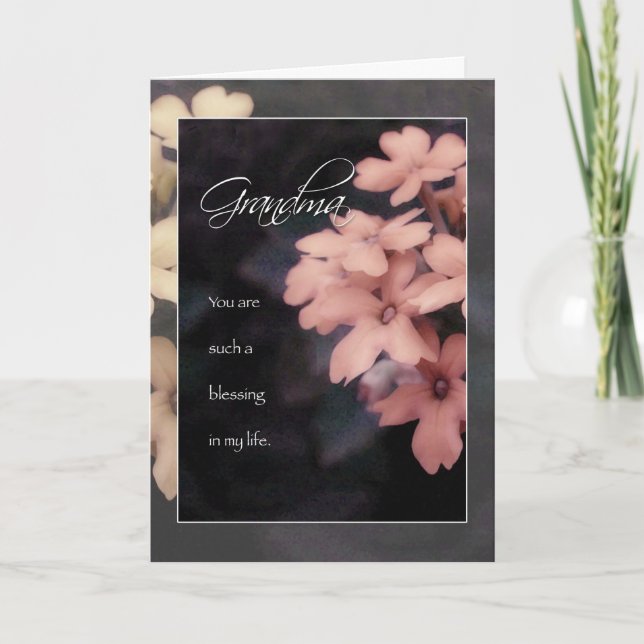 Garden Phlox Flower Birthday Card for Grandma Kort (Framsida)