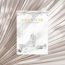 Garden Picnic Minimalist Black and White Bröllop Inbjudningar