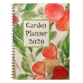 Garden Planner med vattenfärg på grönsaker Anteckningsbok