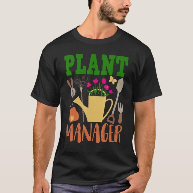 Garden Plant Manager för Retiree Hobby Gardener T Shirt (Framsida)
