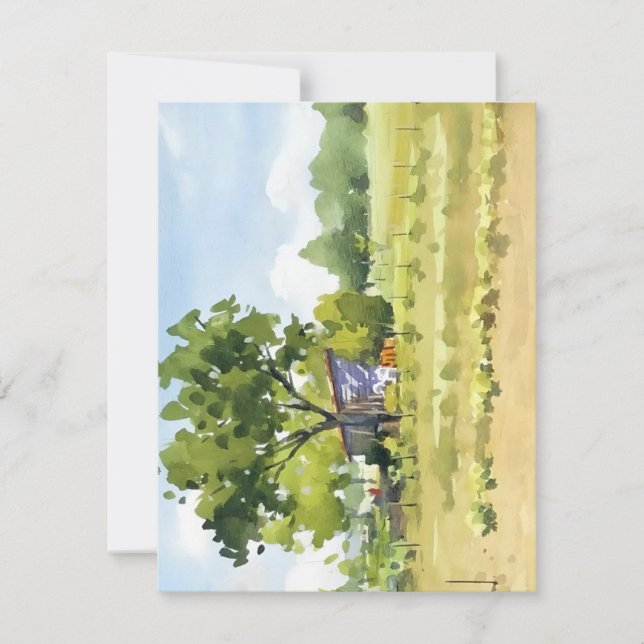 Garden Plot in Watercolor Julkort (Framsida)