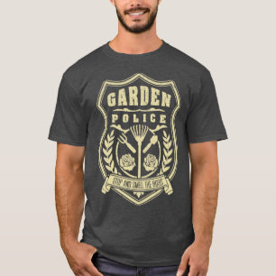 Garden Police Badge Gardener Vintage Distress Ga T Shirt
